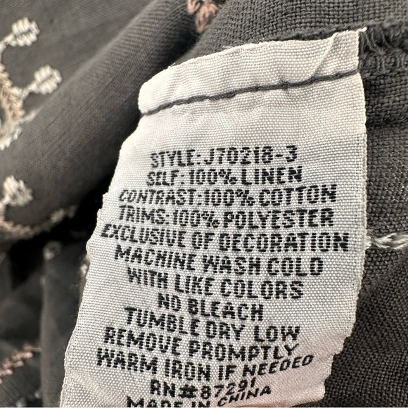 Johnny Was Embroidered Side Slit Linen Maxi Skirt Size Large NO STRETCH - Picture 3 of 4